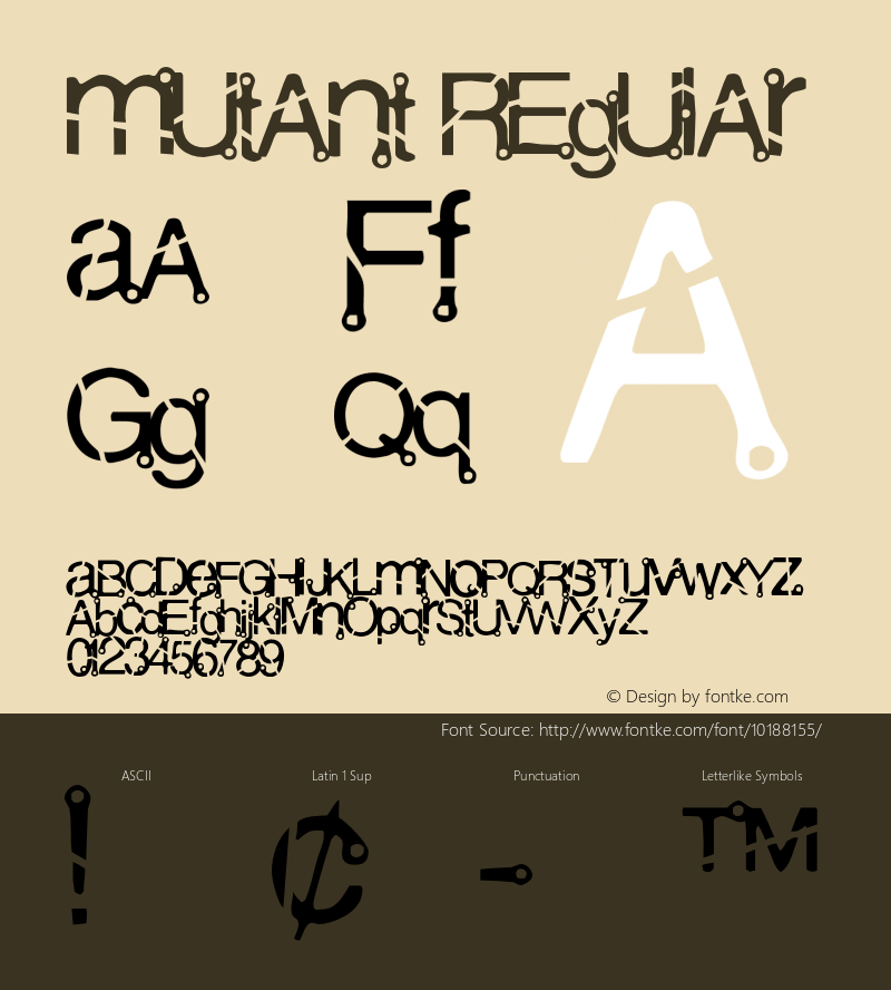 Mutant Regular 001.000 Font Sample