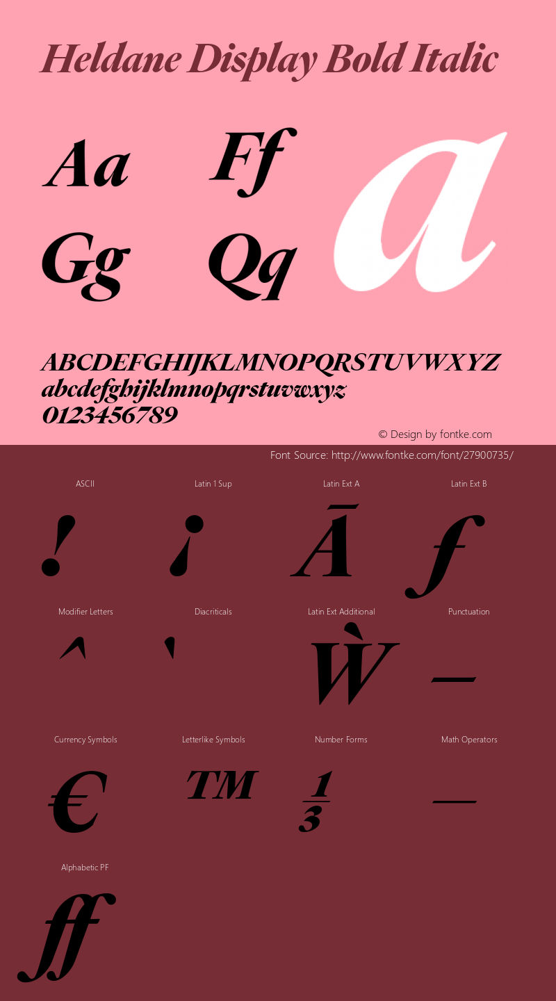 HeldaneDisplayBoldItalic Version 1.002;0 Font Sample