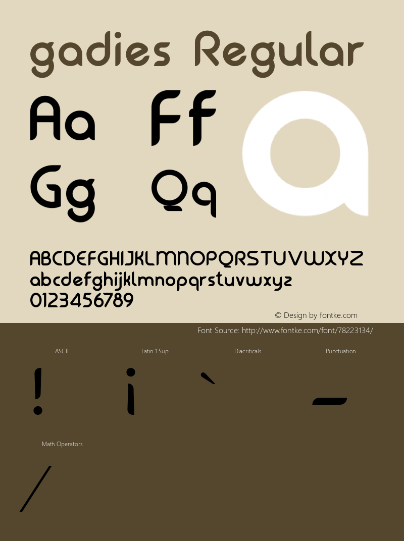 gadies Version 1.00;August 5, 2020;FontCreator 13.0.0.2641 64-bit Font Sample