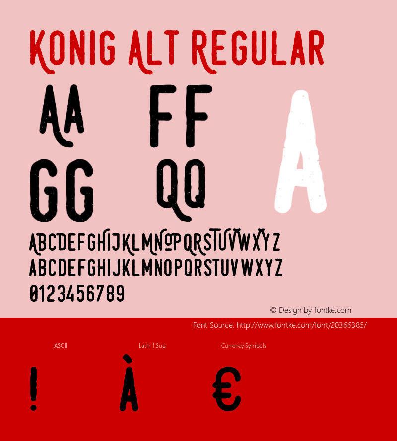 KonigAlt Version 1.000 2015 initial release Font Sample
