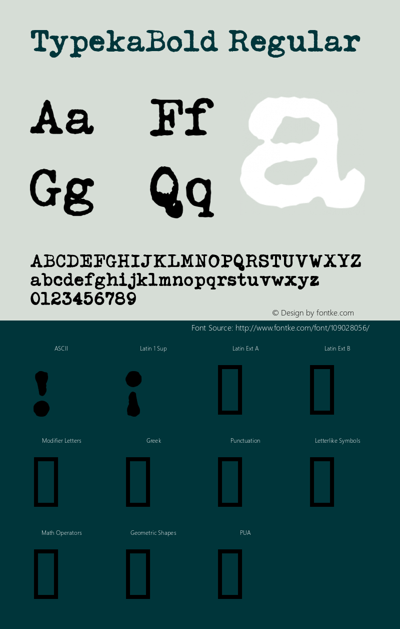 TypekaBold W05 Regular Version 4.10 Font Sample