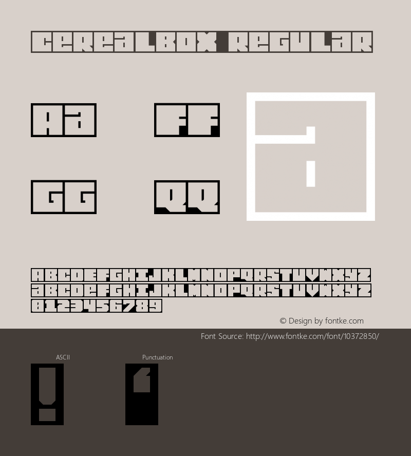 Cerealbox Regular Version 1.0 Font Sample