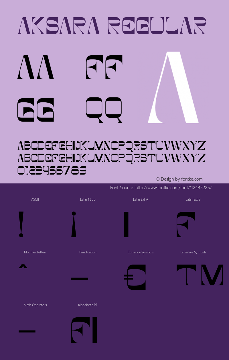 Aksara Version 1.000 Font Sample