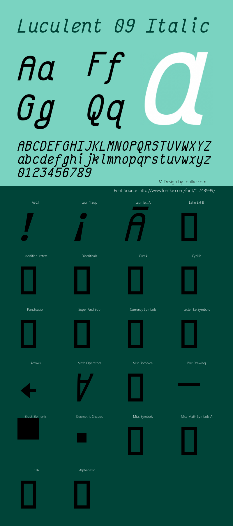 Luculent 09 Italic Version 2.0.0-b4b12eb282a3 Font Sample