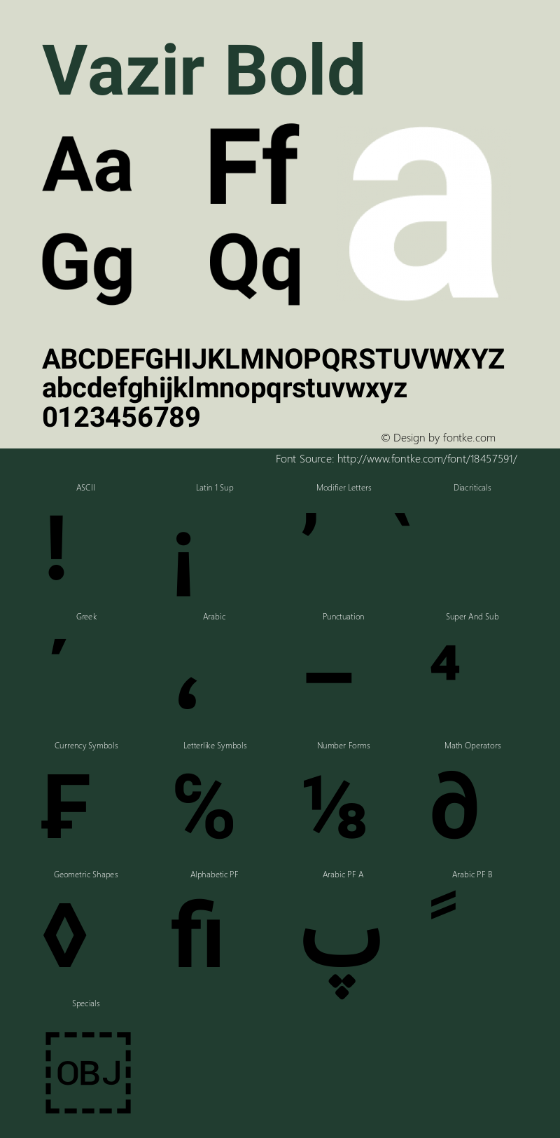 Vazir Bold Version 4.4.1 Font Sample