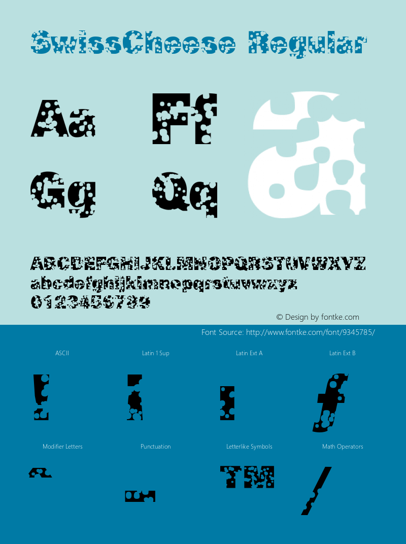 SwissCheese Regular Print Artist: Sierra On-Line, Inc. Font Sample