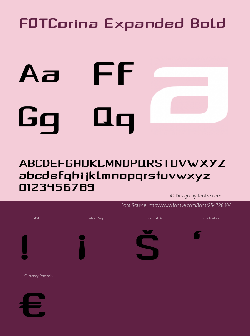 FOTCorina-ExpandedBold Version 1.000 Font Sample