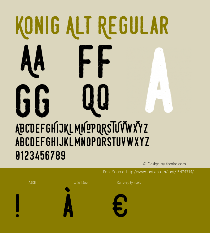 Konig Alt Regular Version 1.000 2015 initial release Font Sample