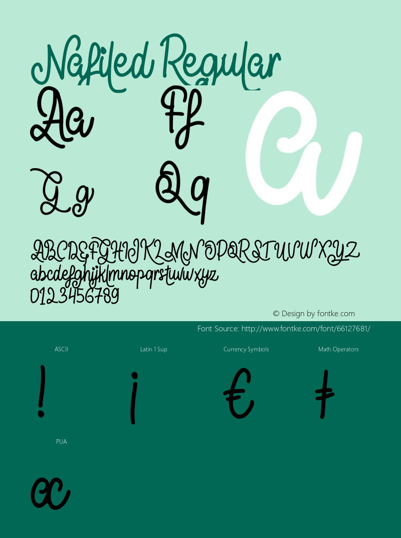 Nafiled Version 1.000 Font Sample