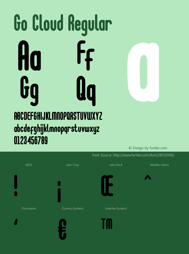 Go Cloud Version 1.000 Font Sample