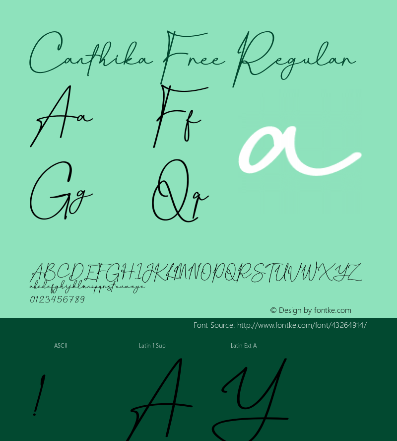 Canthika Free Version 1.002;Fontself Maker 3.4.0 Font Sample