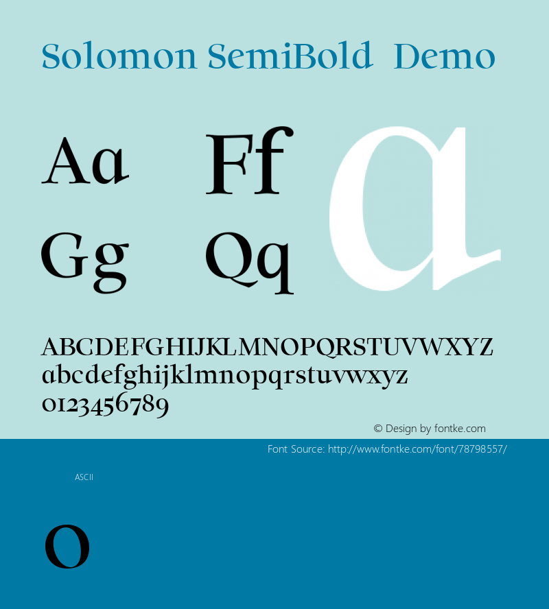Solomon SemiBold Demo 0.1.0 Font Sample