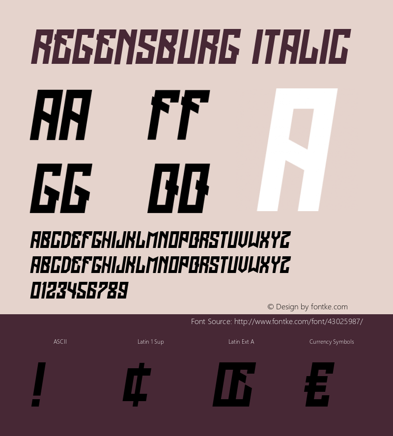 Regensburg Italic Version 1.000 Font Sample