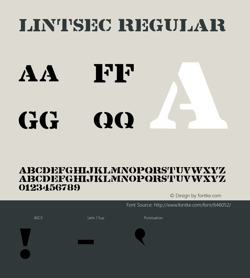 Lintsec Regular Altsys Fontographer 3.5  8/26/92 Font Sample