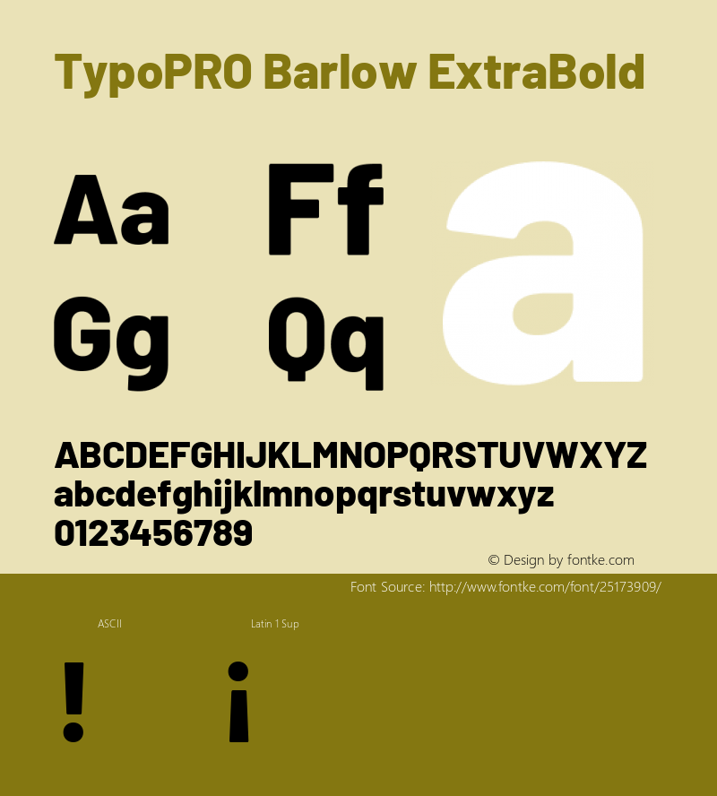 TypoPRO Barlow ExtraBold Version 1.301 Font Sample