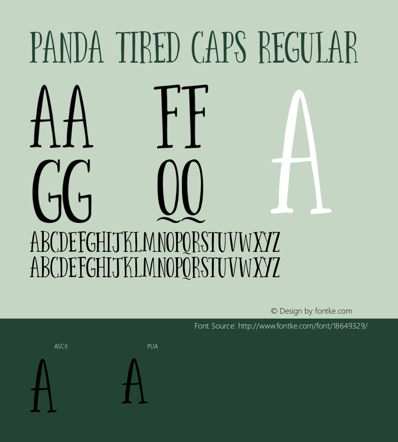 Panda Tired Caps Regular Version 1.000 Font Sample