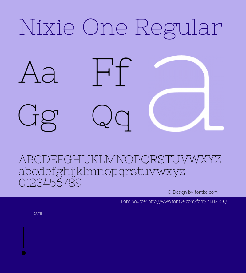 Nixie One Regular  Font Sample