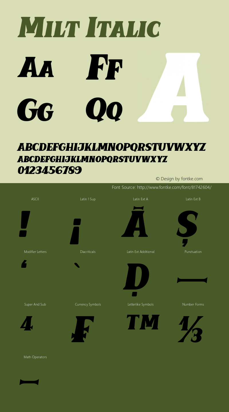 Milt Italic Version 1.00;October 19, 2020 Font Sample