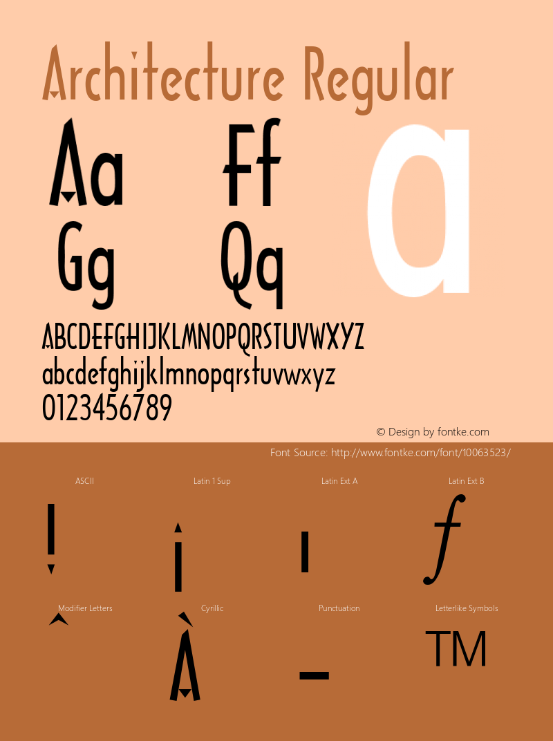 Architecture Regular Unknown Font Sample