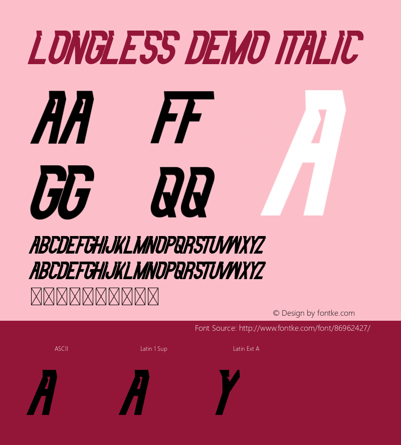 Longless Demo Italic Version 1.001;Fontself Maker 3.5.1 Font Sample