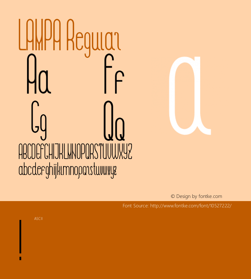 LAMPA Regular Version 1.00 2013 Font Sample