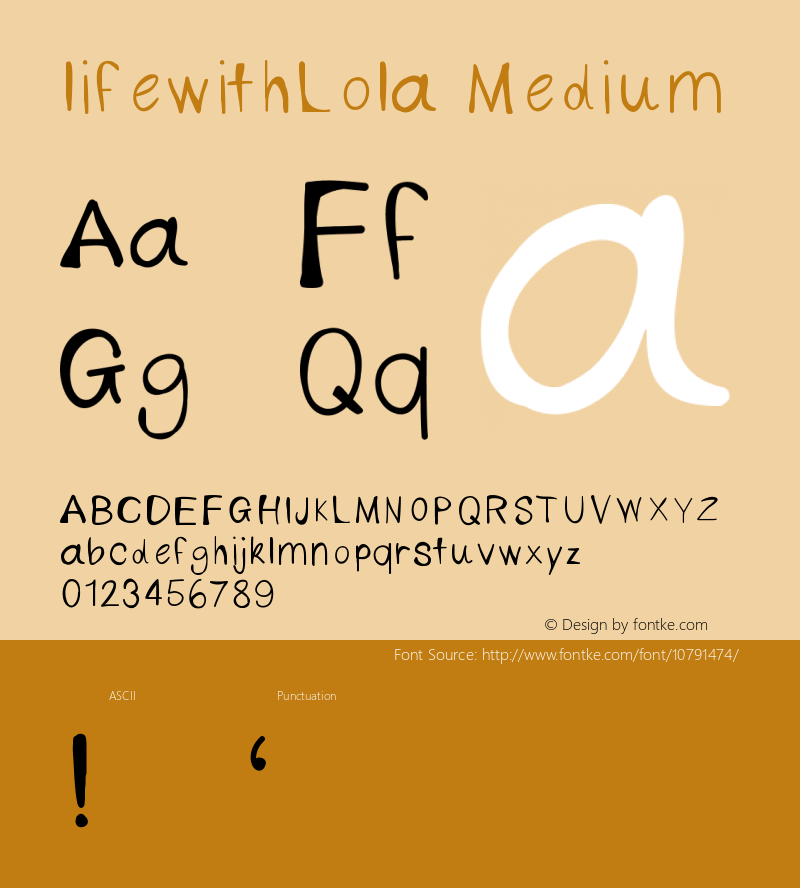 lifewithLola Medium Version 001.000 Font Sample