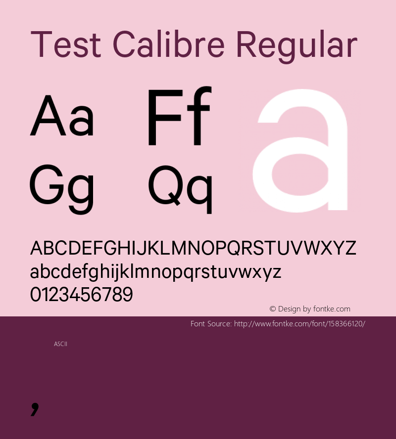 Test Calibre Version 1.005;PS 001.001;hotconv 16.6.54;makeotf.lib2.5.65590 Font Sample