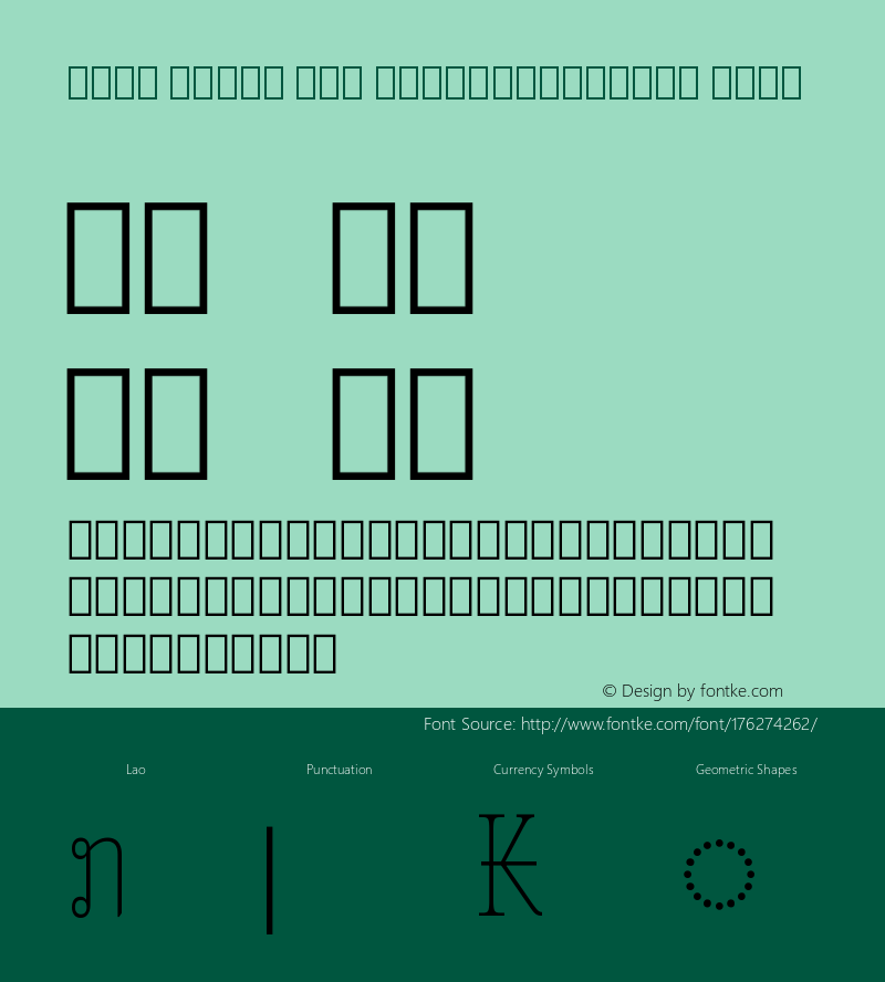 Noto Serif Lao ExtraCondensed Thin Version 2.000图片样张