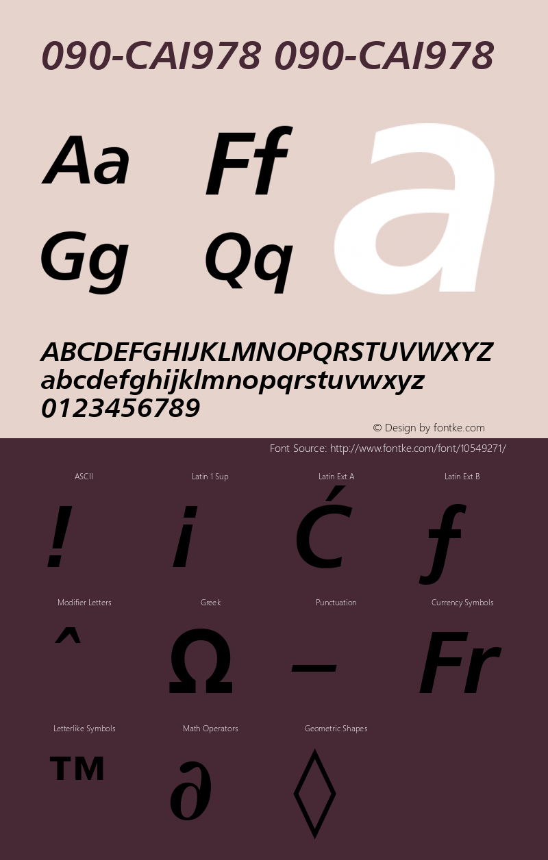 090-CAI978 090-CAI978 Version 3.0 Font Sample