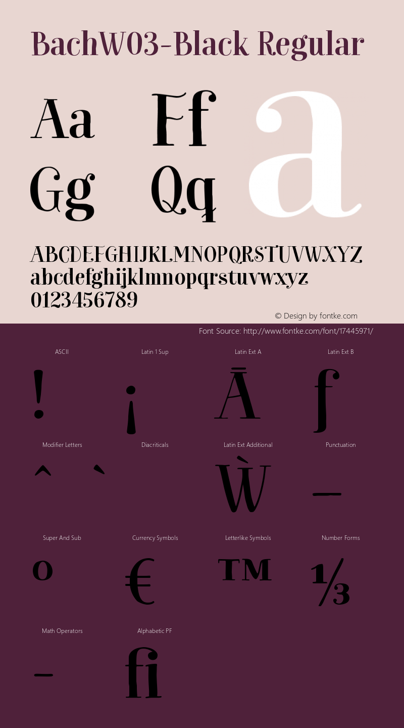 BachW03-Black Regular Version 1.00 Font Sample