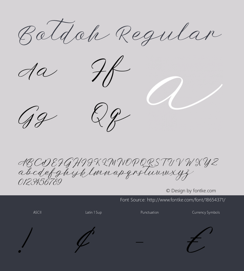 Botdoh Regular Version 1.000 Font Sample