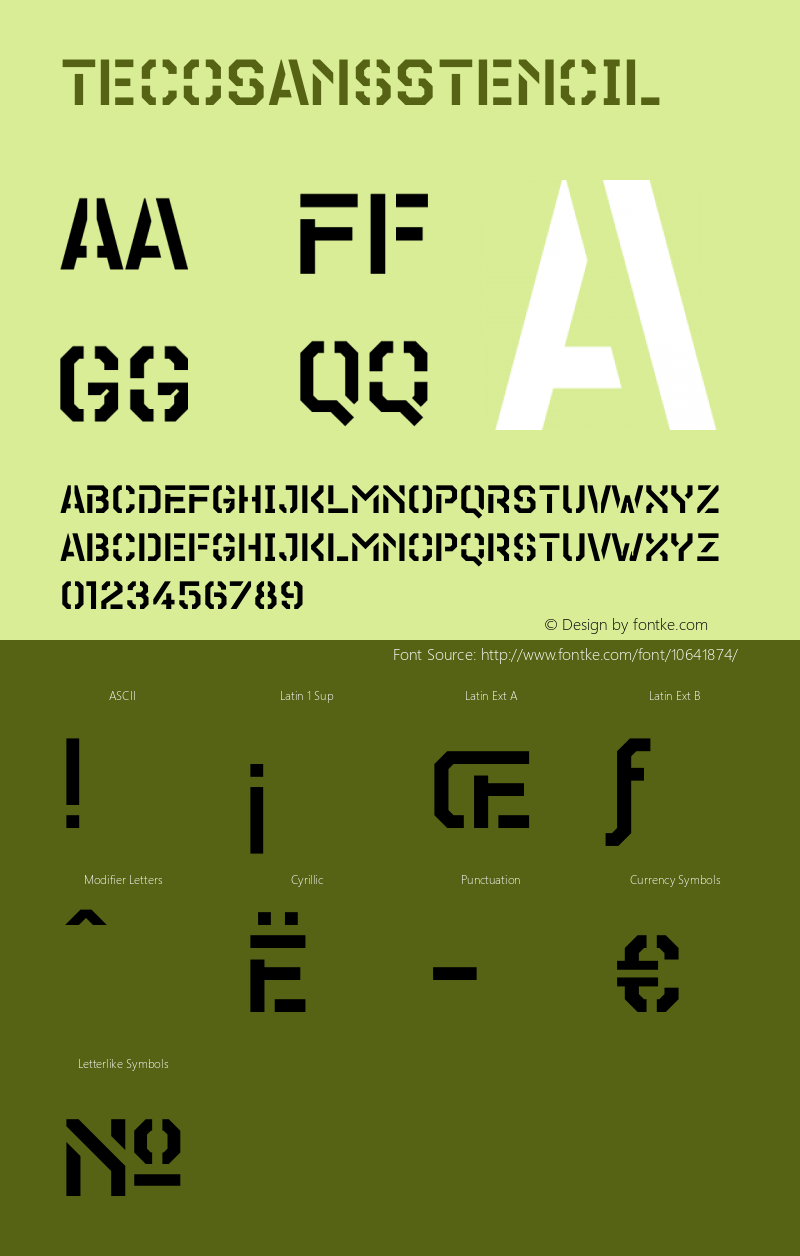 TecoSansStencil ☞ 001.000;com.myfonts.easy.gaslight.tecosans-stencil.regular.wfkit2.version.3Pz8 Font Sample