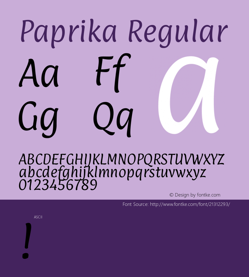 Paprika Regular  Font Sample