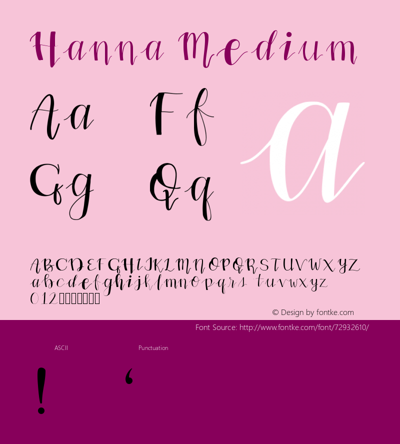 Hanna Version 001.000 Font Sample