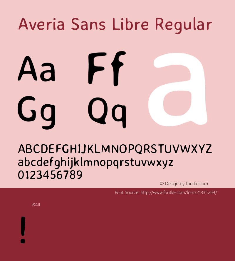 AveriaSansLibre Version 1.0 Font Sample