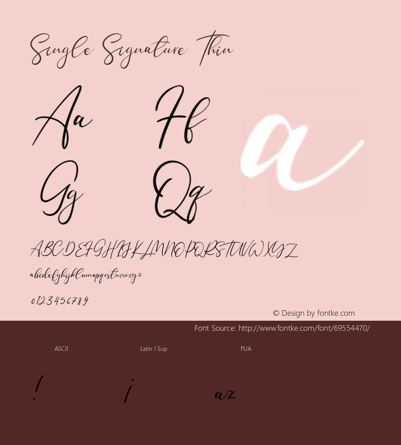 Single Signature Thin Version 1.00;June 16, 2020;FontCreator 12.0.0.2563 64-bit Font Sample