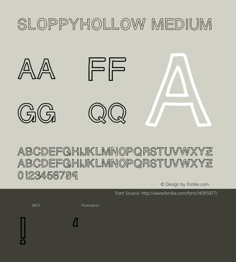 SloppyHollow Medium Version 001.000 Font Sample