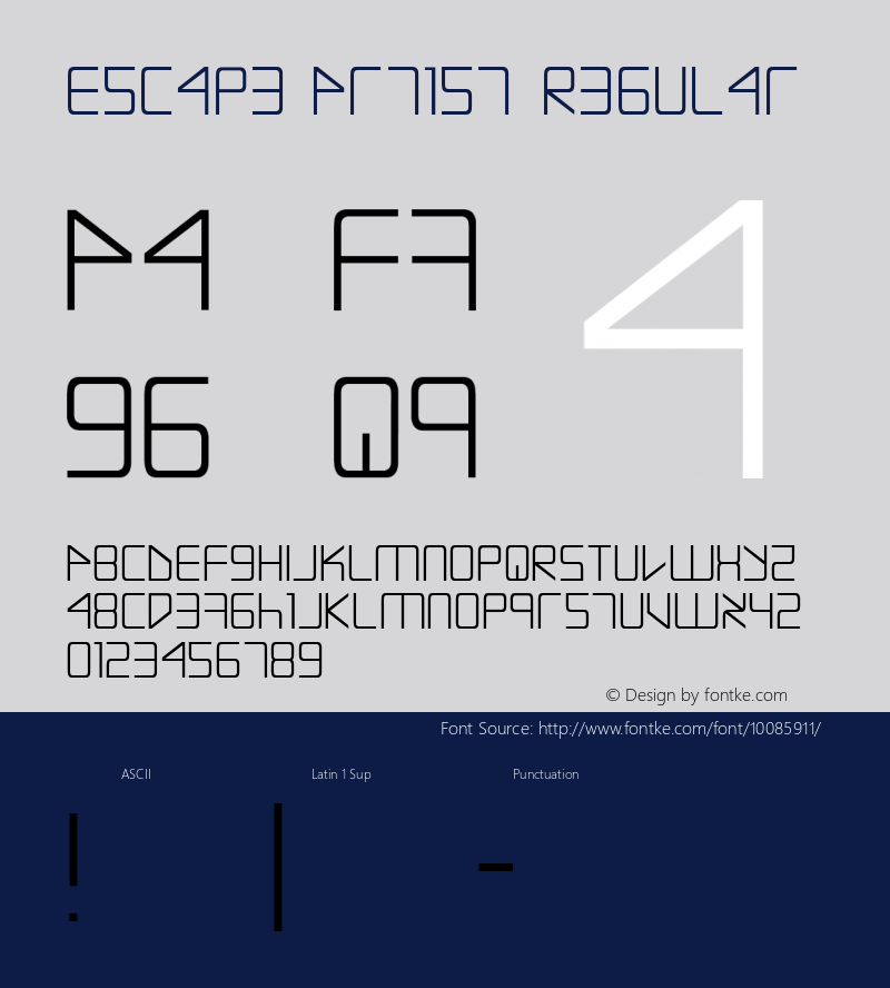 Escape Artist Regular 1 Font Sample