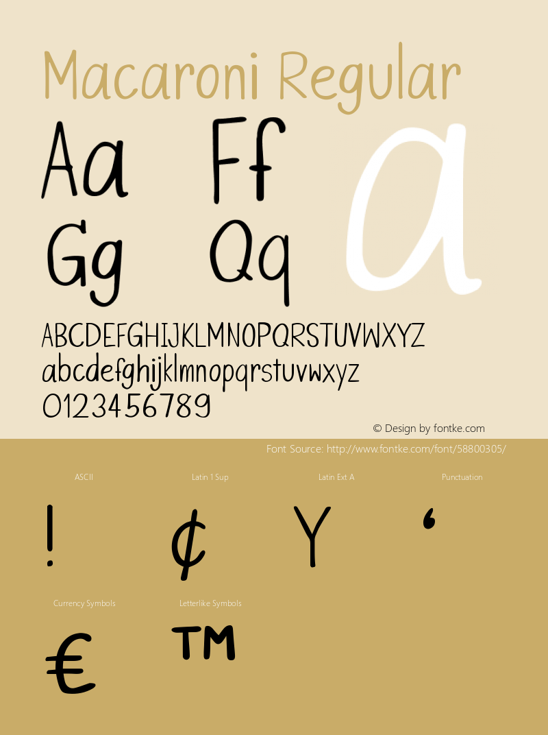 Macaroni Version 1.003;Fontself Maker 3.5.1 Font Sample