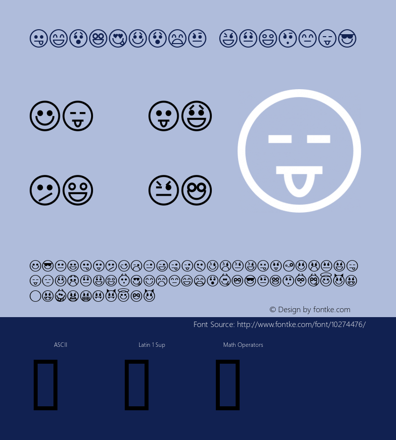 Emoticons Regular 1.0 Font Sample