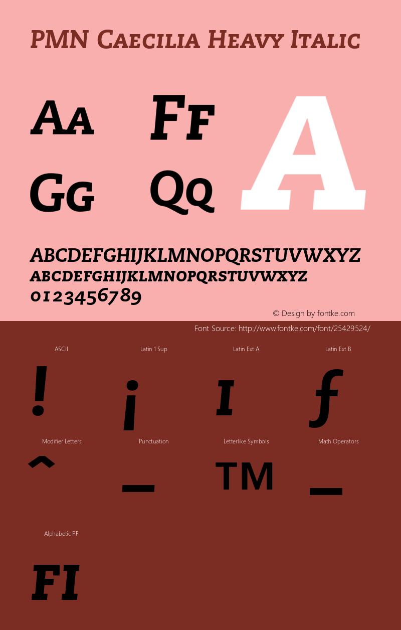 Caecilia-HeavyItalicSC 001.001 Font Sample