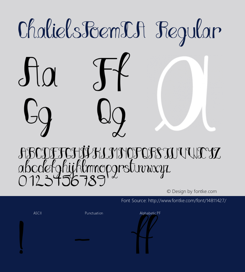 ChalielsPoemXA Regular Version 1.00 2014 Font Sample