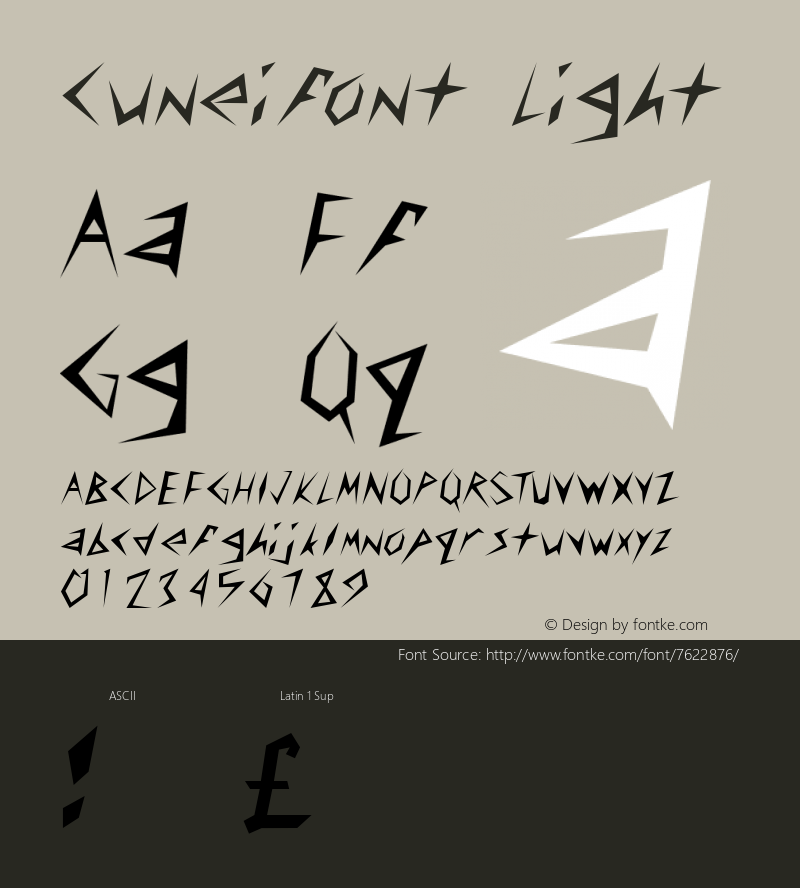 Cuneifont Light 0.0 Font Sample