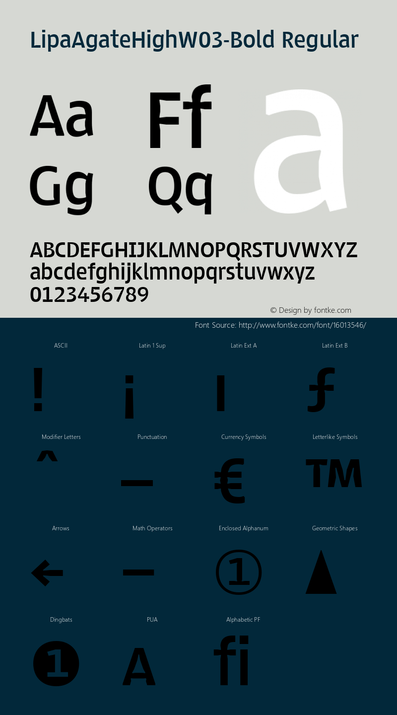 LipaAgateHighW03-Bold Regular Version 1.00 Font Sample