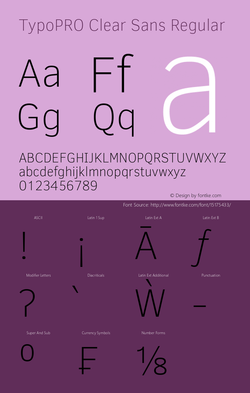 TypoPRO Clear Sans Regular Version 1.00 Font Sample