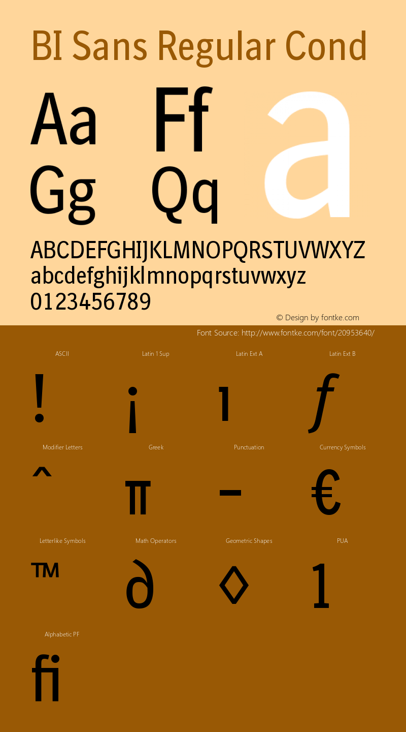 BISans-RegularCond 001.000 Font Sample