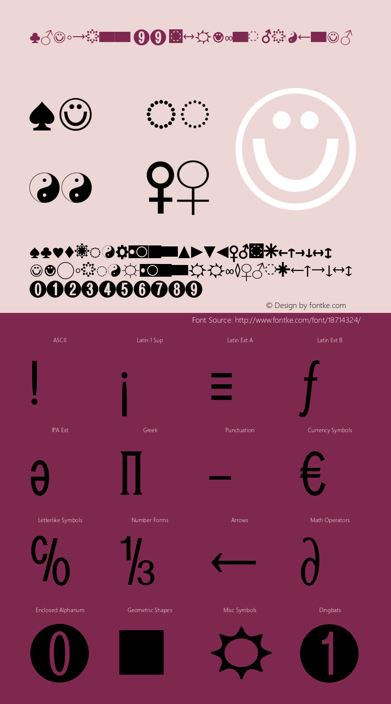 Bradwell 99 Symbols Regular Version 1.101 2007 Font Sample