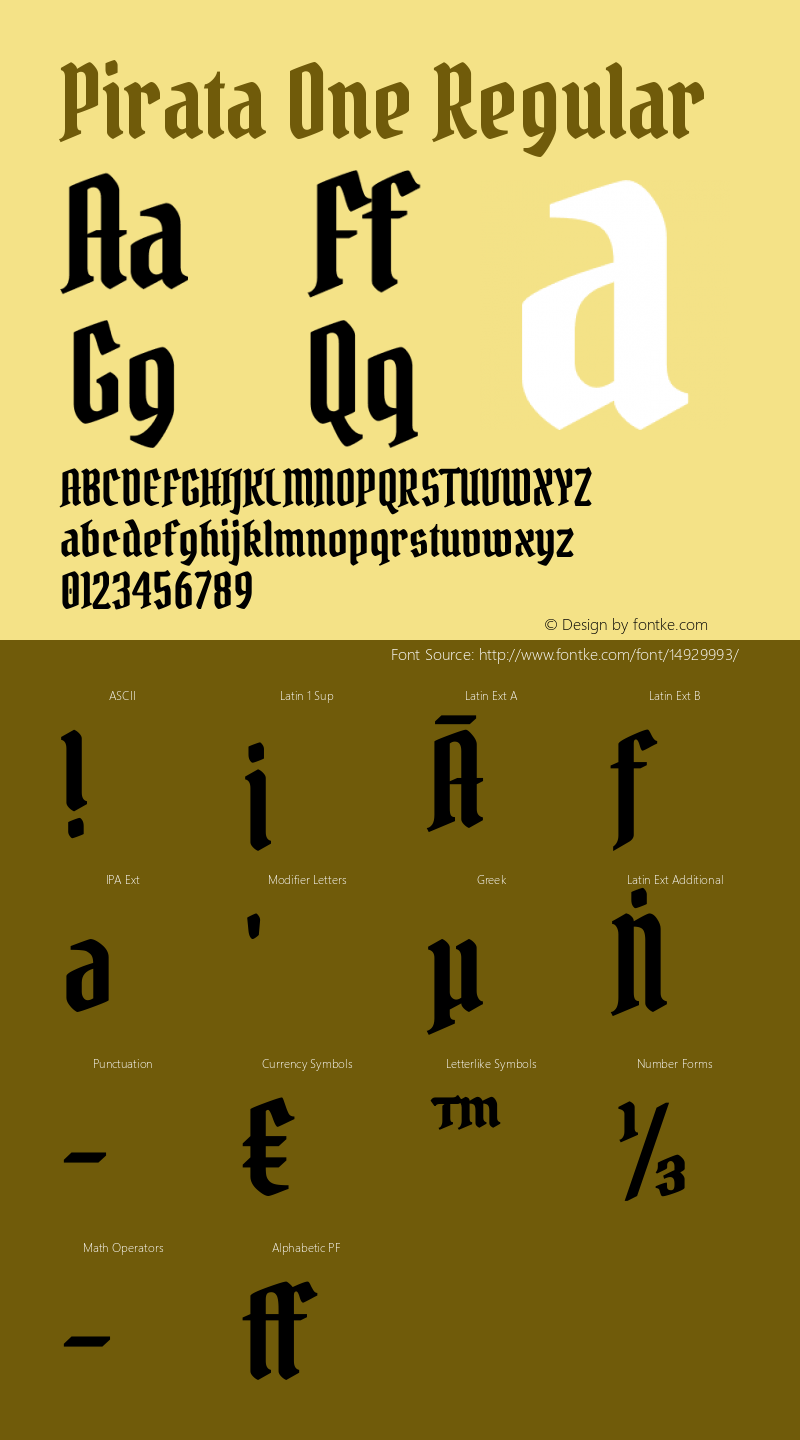 Pirata One Regular Version 1.001 Font Sample