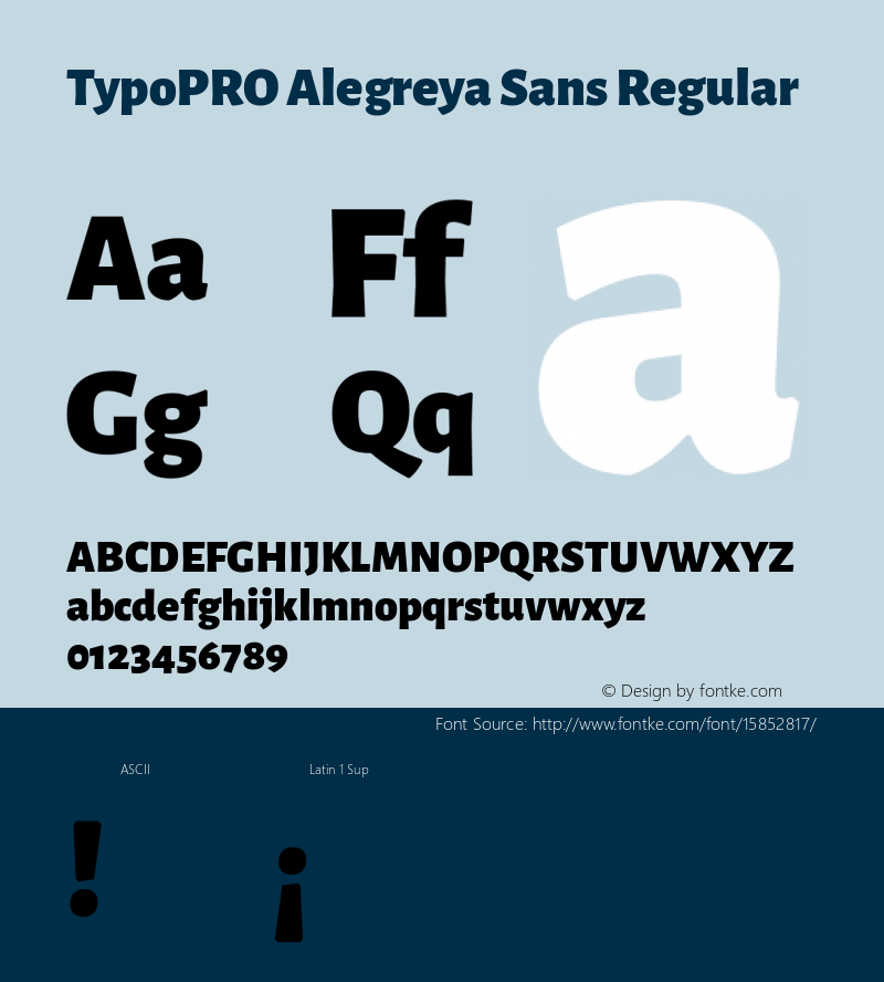 TypoPRO Alegreya Sans Regular Version 1.000;PS 001.000;hotconv 1.0.70;makeotf.lib2.5.58329 DEVELOPMENT Font Sample