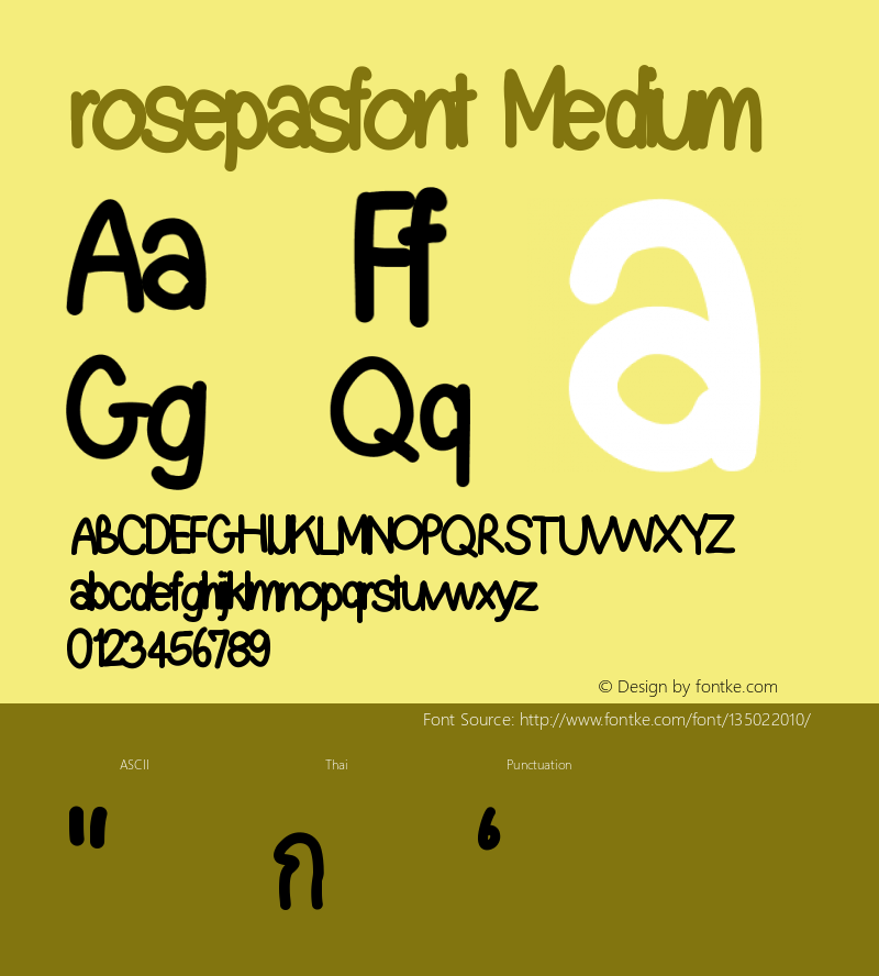 rosepasfont Version 001.000 Font Sample